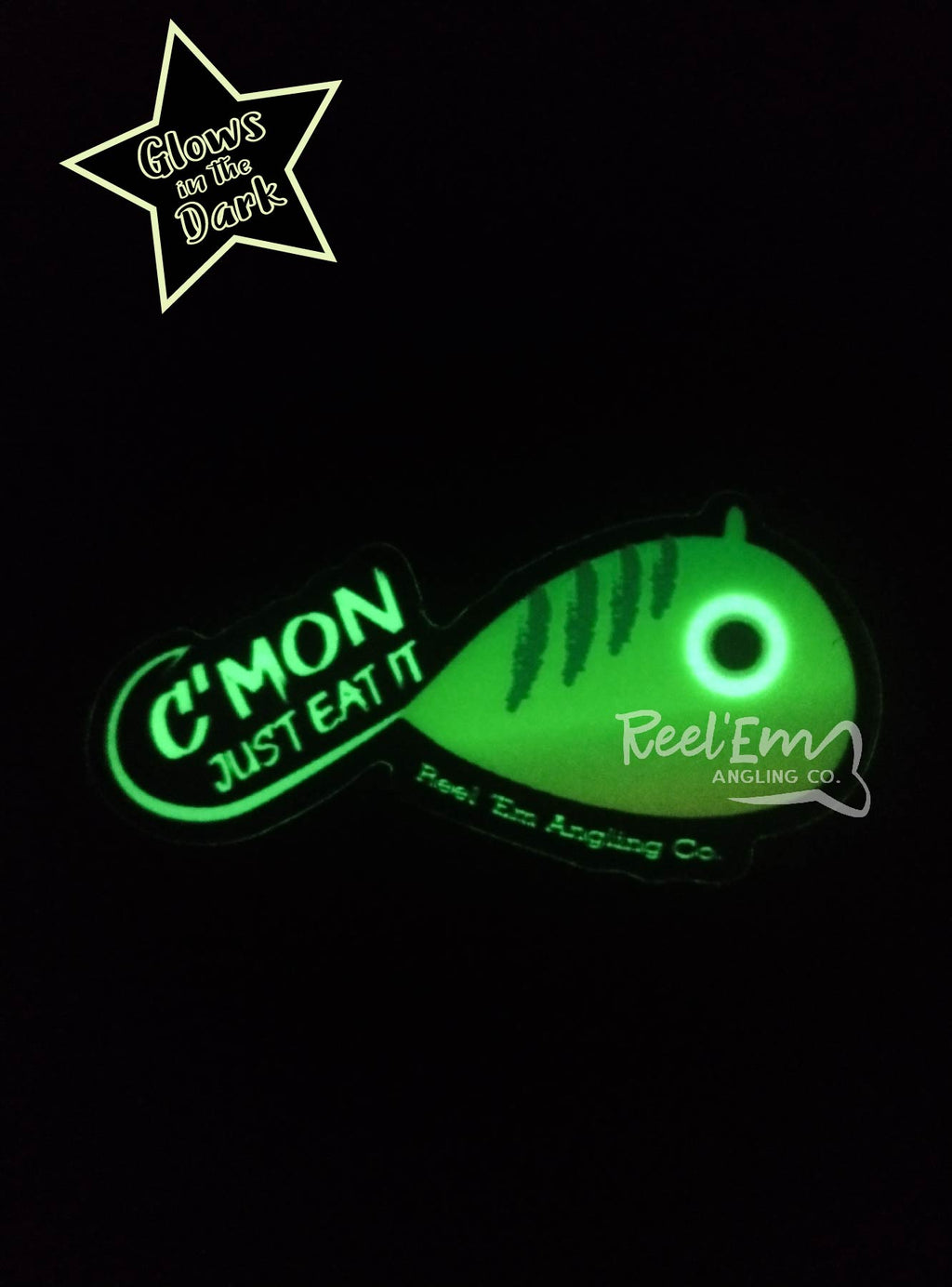 C'mon Just Eat It Ice Jig Sticker - Reel 'Em Angling Co.