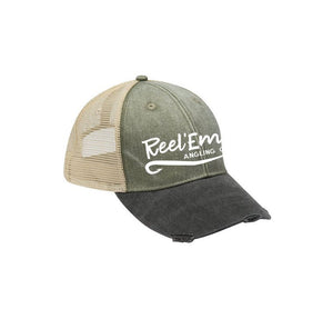 Distressed Baseball Hat - Reel 'Em Angling Co.