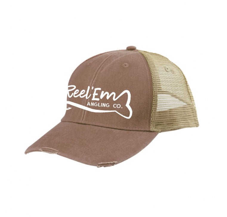 Distressed Baseball Hat - Reel 'Em Angling Co.