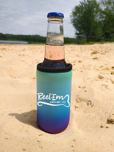 Gradiant Slim Coozie w Black Trim - Sewn Bottom - Reel 'Em Angling Co.