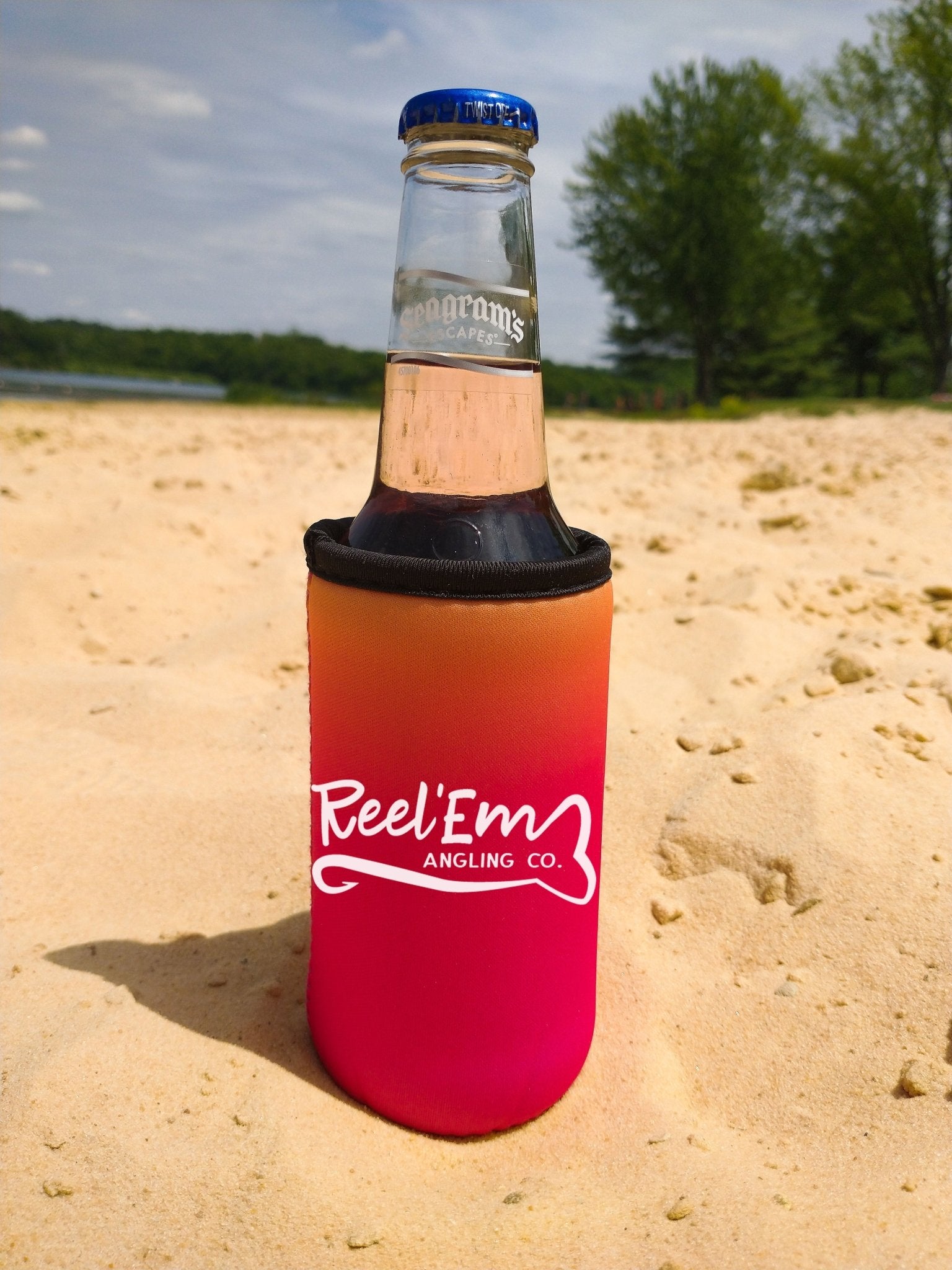 Gradiant Slim Coozie w Black Trim - Sewn Bottom - Reel 'Em Angling Co.