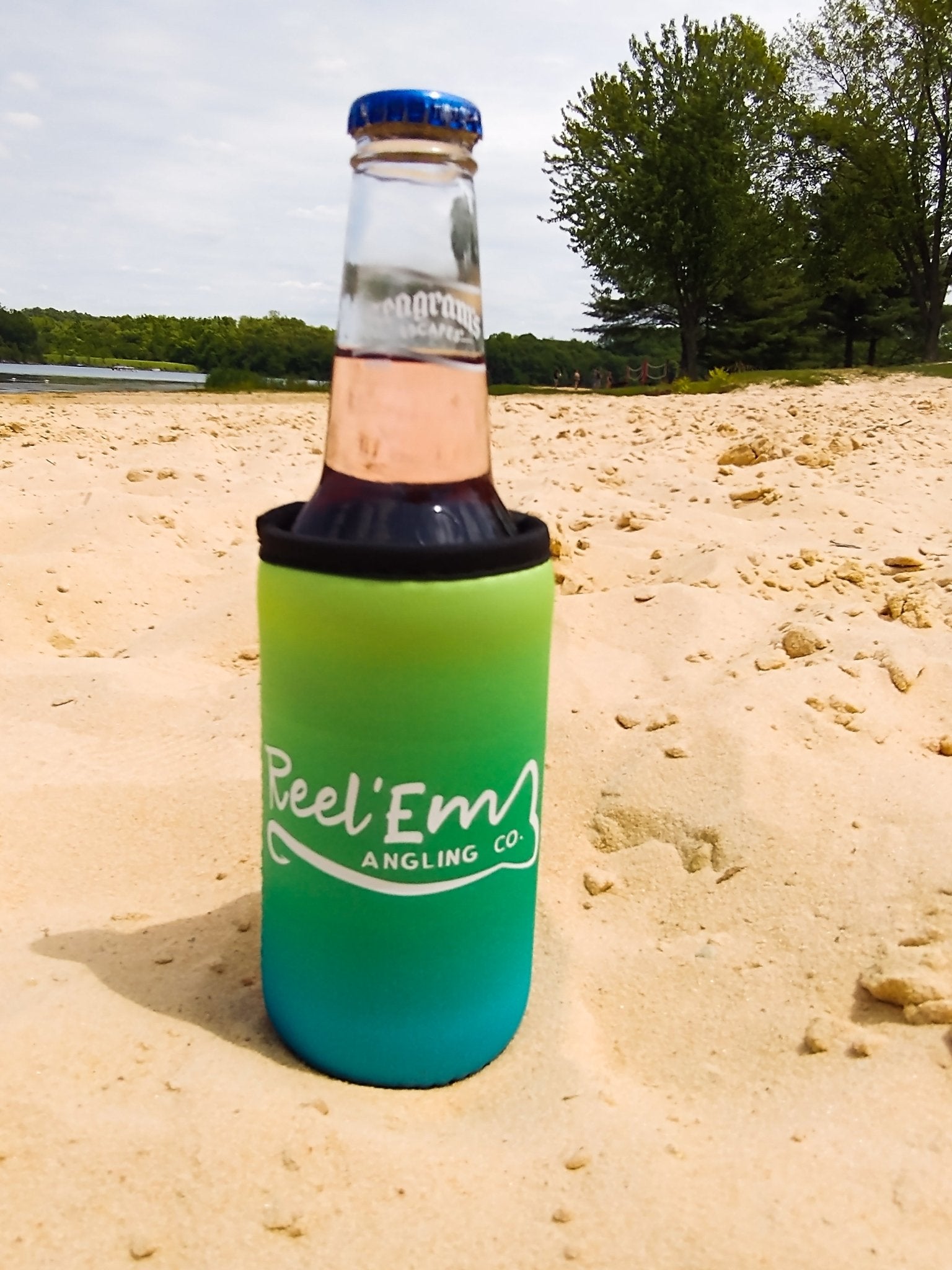 Gradiant Slim Coozie w Black Trim - Sewn Bottom - Reel 'Em Angling Co.