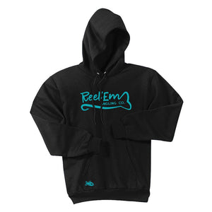 Heavy Weight Hooded Sweatshirt - Black - Reel 'Em Angling Co.