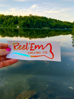 Load image into Gallery viewer, Holographic Reel Em Angling Co. Decal - Reel &#39;Em Angling Co.
