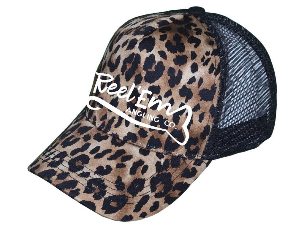 Ponytail Cheetah Hat - Reel 'Em Angling Co.