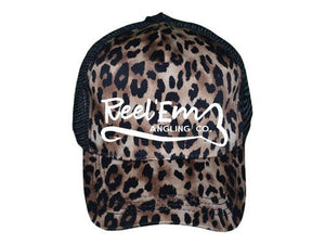 Ponytail Cheetah Hat - Reel 'Em Angling Co.