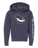 Load image into Gallery viewer, Youth State Fish Hooded Sweatshirt - Reel &#39;Em Angling Co.
